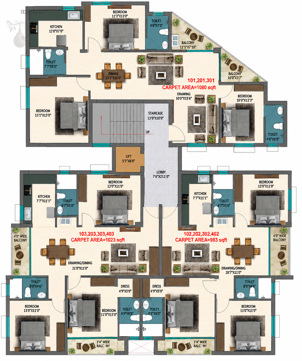 Uma Sarita 3 BHK Apartment for Sale in Hanspal, Bhubaneswar